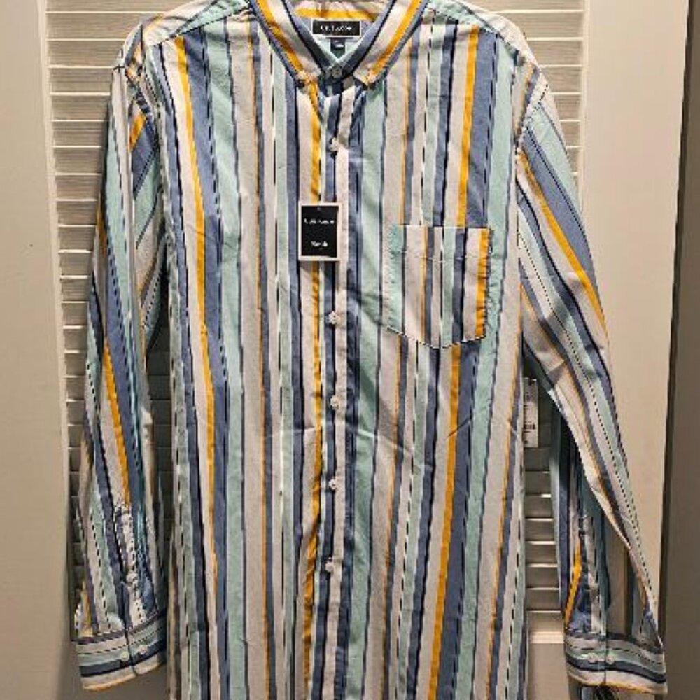 CLUB ROOM - NWT Long Sleeve Cotton Poplin Shirt - XL